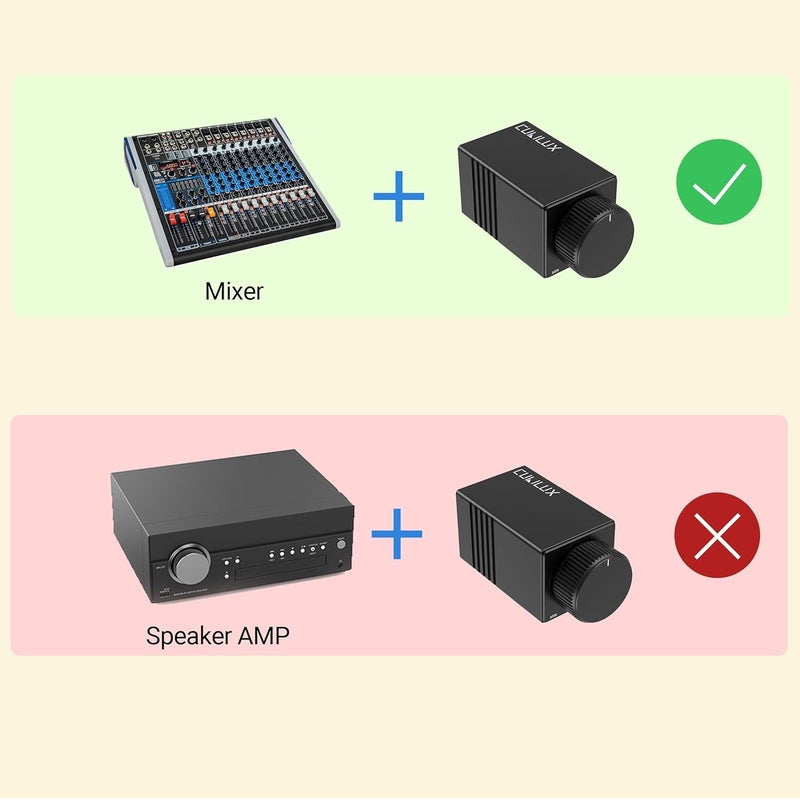 Cubilux RCA Volume Control Knob, Passive Adjustable Audio Controller for High Precision Volume Attenuation Management with Full Aluminum Alloy Case and ALPS Potentiometer (Black) 3.5mm Output - Image 5